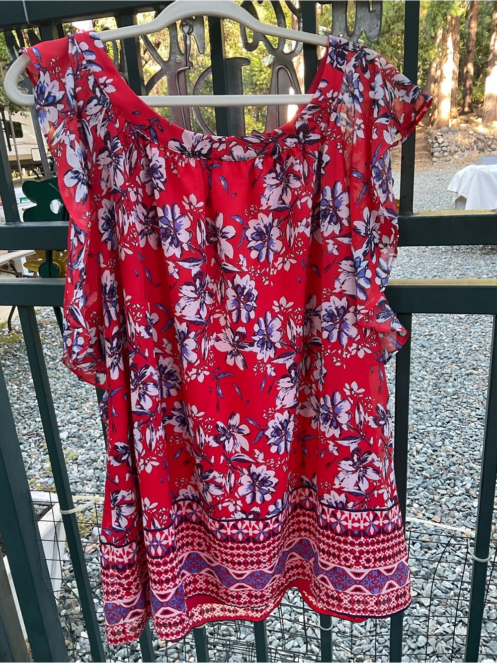 7-2026-Alyx Red Floral Print Blouse 3X Lined